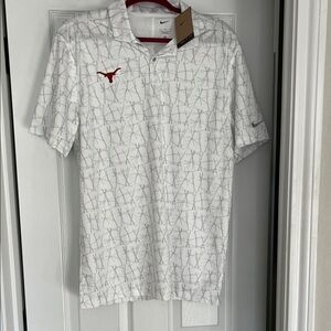 Nike White and Gray Patterned Men's Polo Shirt